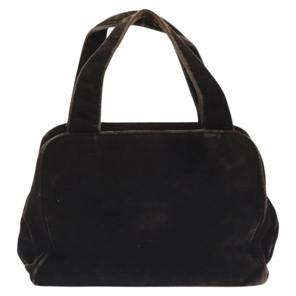 PRADA Hand Bag Velor Brown - Picture 3 of 15